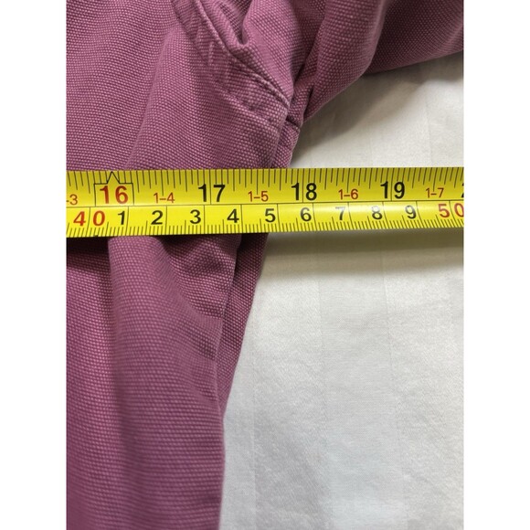 LL Bean Womens Canvas Coat Jacket Lined Size XS Pink Full Zip Sleeve Snaps AJW9 - Picture 7 of 7